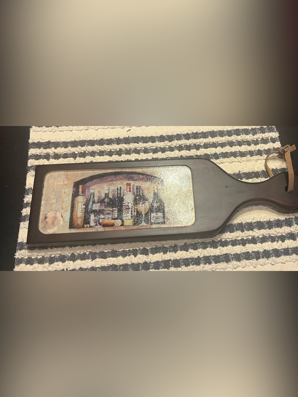 Decorative Paddle Style Charcuterie Board Wine Motif
